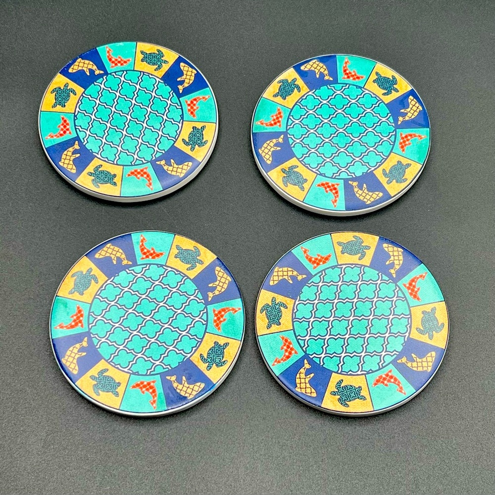 Sea World Absorbent Stone Coasters With Cork Backing (set of 4) - Moroccan Style - Picture 2 of 8